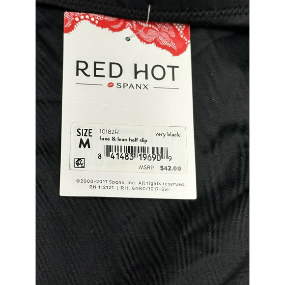 Women's RED HOT by SPANX Luxe & Lean Slimming Half Slip 10182R Medium Black NEW - Picture 3 of 4